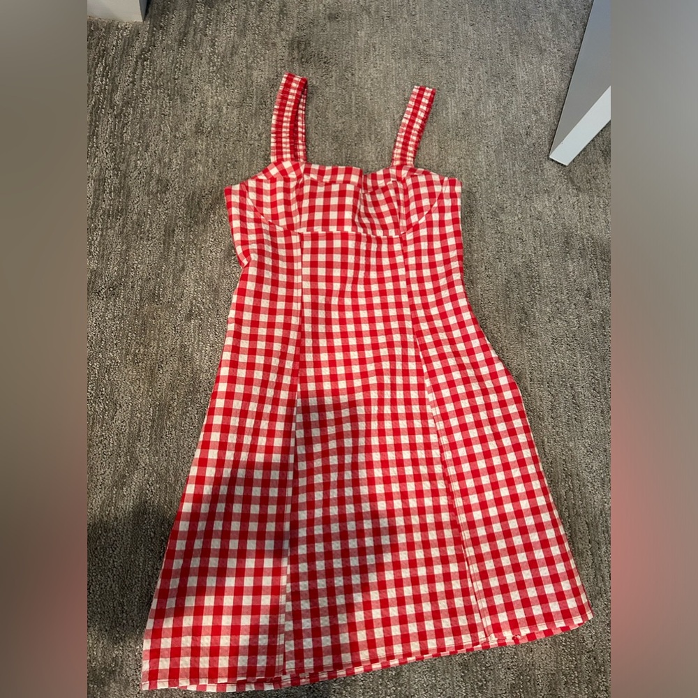 Zara red gingham dress